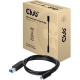Club 3D USB-C 3.1 Gen2 > USB-B M/M, Câble Noir, 1 mètre