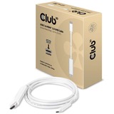 Club 3D USB-C > HDMI 2.0 UHD Active M/M, Câble Blanc, 1,8 mètre
