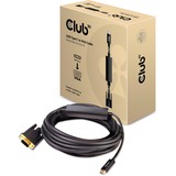 Club 3D USB-C - VGA Actif, Adaptateur Noir, 5 mètres, CAC-1512