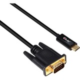 Club 3D USB-C - VGA Actif, Adaptateur Noir, 5 mètres, CAC-1512