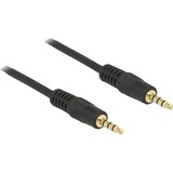 DeLOCK 3,5 mm mâle > 3,5 mm mâle, Câble Noir, 1 mètre