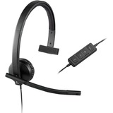 Logitech USB Mono Headset H570e casque on-ear Noir