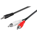 goobay 3,5 mm Jack > 2x Tulp, Câble Noir, 1,5 mètres, Stereo