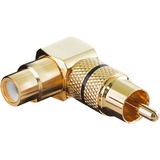 goobay Adaptateur audio RCA Angle de 90°, finition plaquée or