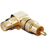 goobay Adaptateur audio RCA Angle de 90°, finition plaquée or
