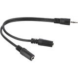 goobay Câble adaptateur stéréo 3,5 mm > 2x 3,5 mm Noir, 0,2 mètre, stéréo
