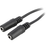 goobay Câble adaptateur stéréo 3,5 mm > 2x 3,5 mm Noir, 0,2 mètre, stéréo