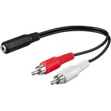 goobay RCA > 3-Pin 3.5 mm (female), Adaptateur Noir, 0,2 mètres