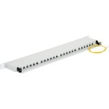 DeLOCK 43315 baie de branchements 0.5U, Panneau de brassage Gris, RJ-45, LSA, Blanc, Métal, Montage de rack, 0.5U, 482,6 mm