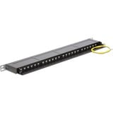 DeLOCK 43316 baie de branchements 0.5U, Panneau de brassage Noir, RJ-45, LSA, Noir, Métal, Montage de rack, 0.5U, 482,6 mm