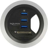 DeLOCK Hub de bureau 3 ports USB 3.0 + lecteur de carte SD 2 fentes 