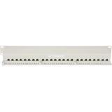 Digitus Patchpanel 19", Panneau de brassage Gris clair, panneau de brassage de classe D, RJ-45, Cat5e, Gris, EN-50173, ISO/IEC 11801, EIA7TIA 568 A & B, 560 mm, 80 mm, Vente au détail