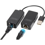 Digitus Prolongateur USB, Hub USB Noir, USB 2.0, jusqu'à 50 mètres