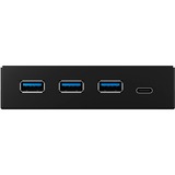 ICY BOX IB-HUB1418-i3, Panneau avant Noir