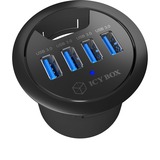 ICY BOX IB-Hub1403, Hub USB Noir, 4x USB 3.0