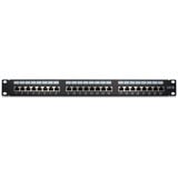 Inter-Tech 19" CAT5e STP Patch panel, Panneau de brassage Noir, RJ-45, Cat5e, Noir, Métal, Montage de rack, 482 mm