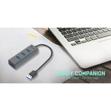 i-tec 4 ports USB 3.0 métallique, Hub USB Noir, USB 3.2 Gen 1 (3.1 Gen 1) Type-A, USB 3.2 Gen 1 (3.1 Gen 1) Type-A, 5000 Mbit/s, Gris, USB, 96 mm