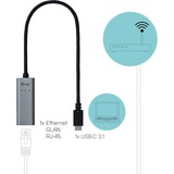 i-tec Adaptateur Gigabit Ethernet USB-C métallique, Adaptateur USB Gris, Avec fil, USB Type-C, Ethernet, 1000 Mbit/s, Gris