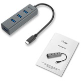 i-tec HUB USB-C en métal 4 ports Noir