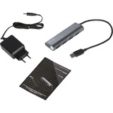 i-tec Metal Superspeed USB 3.0 4-Port Hub, Hub USB USB 3.2 Gen 1 (3.1 Gen 1) Type-A, USB 3.2 Gen 1 (3.1 Gen 1) Type-A, 5000 Mbit/s, Gris, Métal, 0,28 m