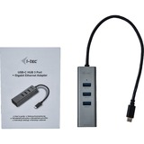 i-tec USB-C Metal HUB 3 Port Giga, Hub USB Anthracite