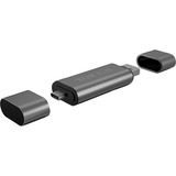 ICY BOX IB-CR200-C Lecteur de carte externe avec connecteur multi-USB Anthracite, MicroSD (TransFlash), SD, Noir, 480 Mbit/s, Aluminium, Plastique, 128 Go, USB 2.0