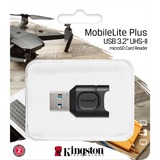 Kingston Lecteur microSD MobileLite Plus, Lecteur de carte Noir