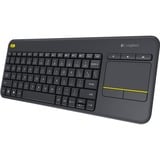 Logitech Wireless Touch K400 Plus clavier Gris foncé, Layout BE (AZERTY)