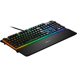 SteelSeries Apex 3, clavier gaming Noir, Layout États-Unis, SteelSeries Whisper-Quiet, LED RGB