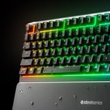 SteelSeries Apex 3, clavier gaming Noir, Layout États-Unis, SteelSeries Whisper-Quiet, LED RGB