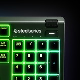 SteelSeries Apex 3, clavier gaming Noir, Layout États-Unis, SteelSeries Whisper-Quiet, LED RGB