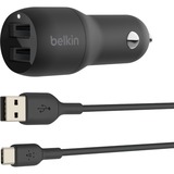 Belkin BoostCharge Chargeur de voiture USB-A à 2 ports + USB-A/USB-C Noir,  24 W