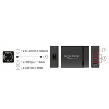 DeLOCK 60W USB Power Delivery, Chargeur Noir