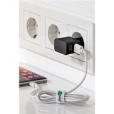goobay Dual USB-A chargeur Noir, 2x USB-A