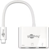 goobay USB-C > HDMI + PD, Hub USB Blanc, 0,15 mètres