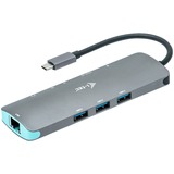 i-tec Station d'accueil USB-C métallique Nano Gris, Avec fil, USB 3.2 Gen 1 (3.1 Gen 1) Type-C, 100 W, 10,100,1000 Mbit/s, Argent, Turquoise, MicroSD (TransFlash), SD