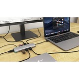 i-tec Station d'accueil USB-C métallique Nano Gris, Avec fil, USB 3.2 Gen 1 (3.1 Gen 1) Type-C, 100 W, 10,100,1000 Mbit/s, Argent, Turquoise, MicroSD (TransFlash), SD