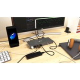 i-tec USB 3.0 / USB-C / Thunderbolt 3 Dual Display Docking Station, Station d'accueil Gris, Avec fil, USB 3.2 Gen 1 (3.1 Gen 1) Type-C, 3,5 mm, USB Type-A, USB Type-C, 10,100,1000 Mbit/s, Noir, Turquoise