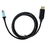 i-tec USB-C > DisplayPort, Câble Noir, 1,5 mètre, 4K 60 Hz