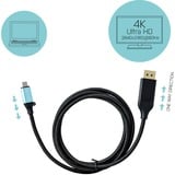 i-tec USB-C > DisplayPort, Câble Noir, 1,5 mètre, 4K 60 Hz