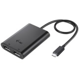 i-tec USB-C > Dual DisplayPort, Adaptateur Noir, 0,3 mètres, 4K