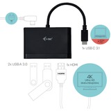 i-tec USB-C > HDMI PD/Data Travel, Hub USB Noir, 0,13 mètres