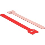 DeLOCK Attaches auto-agrippantes, 10 pièces, Serre-câble Rouge, L 150 mm x L 12 mm