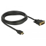 DeLOCK Câble bidirectionnel HDMI > DVI (24+1), Adaptateur Noir, 2 mètres