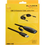 DeLOCK Câble de raccordement RJ-45 S/FTP Cat.6, Câble d'extension Noir, 10 mètres