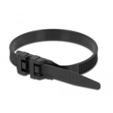 DeLOCK Collier de serrage à double verrouillage L 250 x L 9 mm, Serre-câble Noir, 10 pièces
