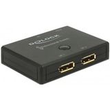 DeLOCK DisplayPort 2 - 1 Switch bi-directionnel 4K 60 Hz, Switch de DisplayPort Noir