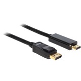 DeLOCK DisplayPort > HDMI, Câble Noir, 2 mètres