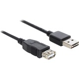 DeLOCK EASY-USB-A 2.0 mâle > USB-A 2.0 femelle, Câble d'extension Noir, 5 mètres