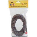DeLOCK HDMI haute vitesse avec Ethernet - HDMI A mâle > HDMI A mâle, Câble Noir, 5 mètres, 4K